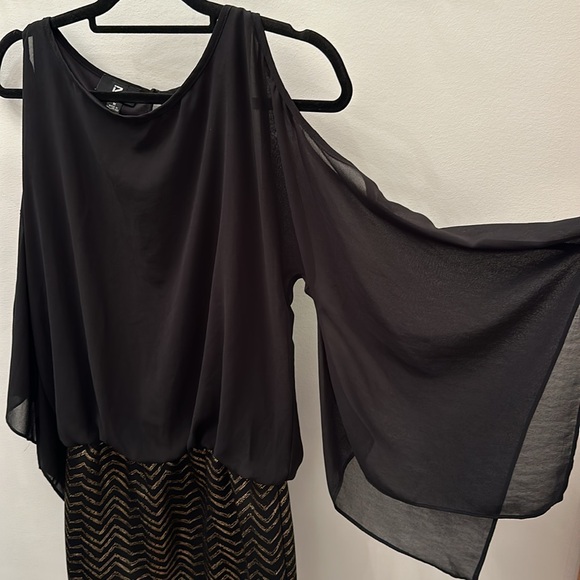 Black & Gold Iz Byer Party Dress Size Medium - Picture 3 of 5
